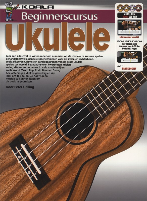 Peter Gelling: Beginnerscursus Ukulele (Book/CD/2 DVDs/DVD-ROM)