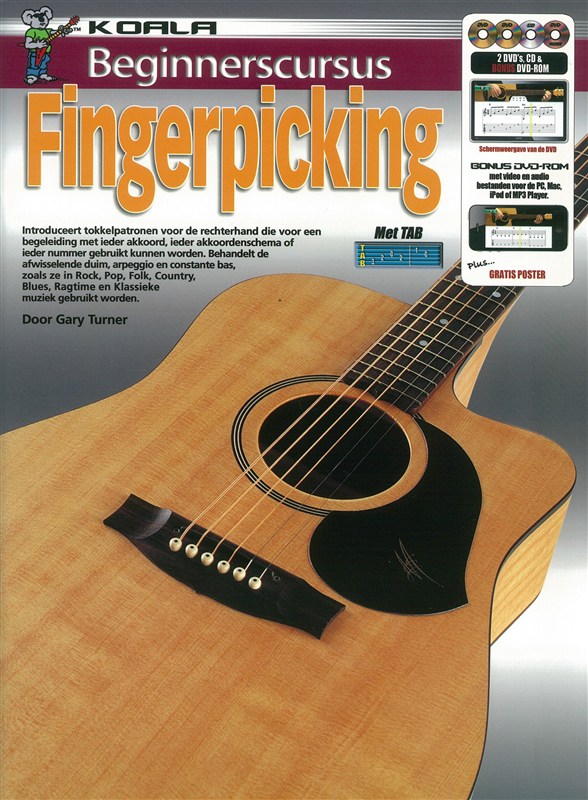 Gary Turner: Beginnerscursus Fingerpicking (Book/CD/2 DVDs/DVD-ROM)