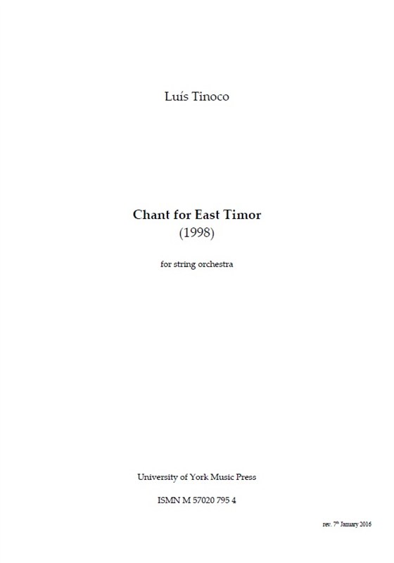 Luís Tinoco: Chant for East Timor