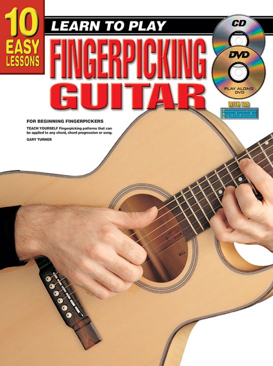 10 Easy Lessons Finger Gtr Bk/Cd/Dvd