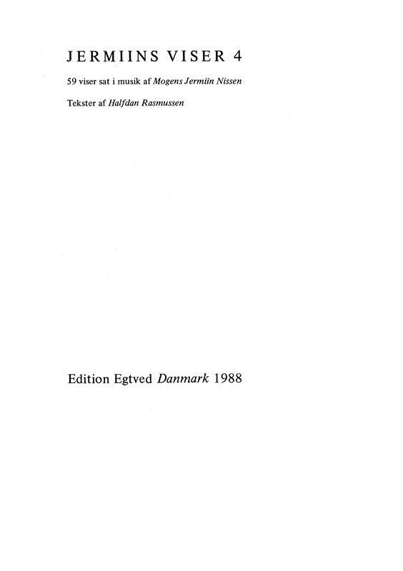 Mogens Jermiin Nissen: Jermiins Viser 4 (Songbook)