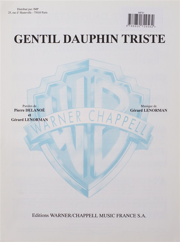 Gerard Lenorman: Gentil Dauphin Triste