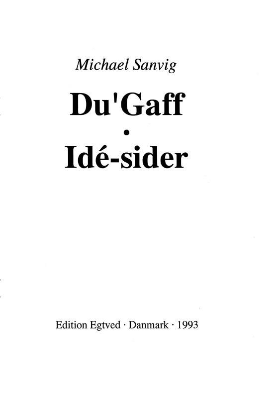 Michael Sanvig: Du'gaff - idé-sider (for trommer)