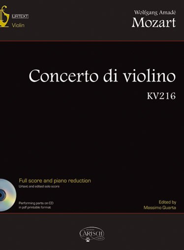 MOZART WOLFGANG AMADEUS VIOLIN CONCERTO VLN KV216 BK/CD