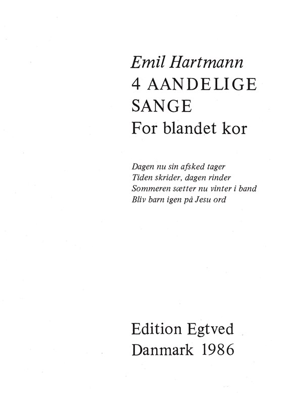 4 ÅNDELIGE SANGE FOR BL. KOR