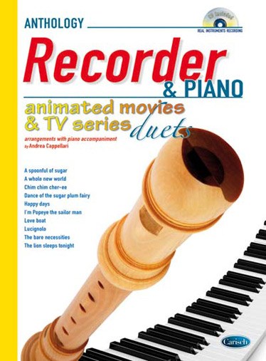 Animated Movies and TV Duets for Recorder And Piano