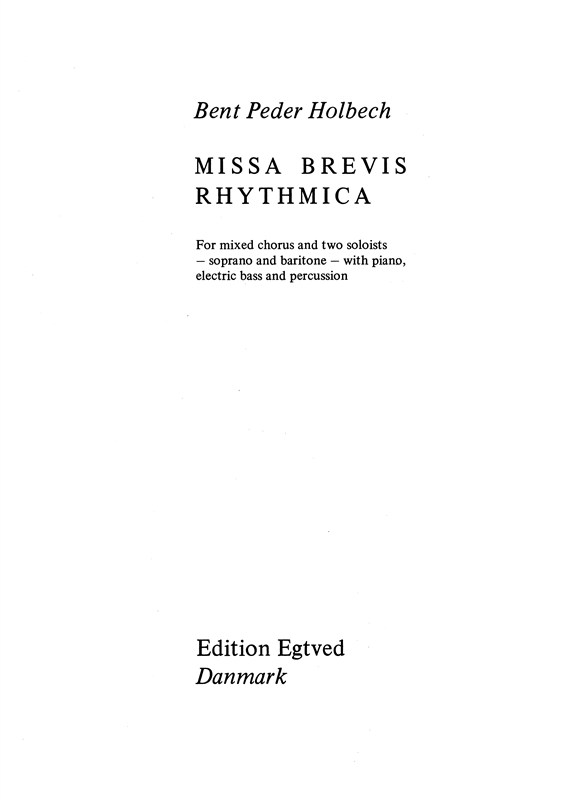 MISSA BREVIS RHYTMICA