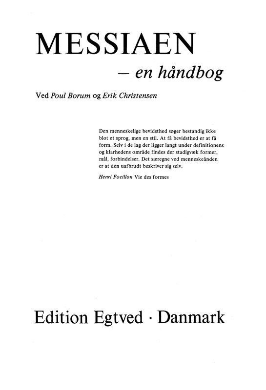 MESSIAEN - EN HÅNDBOG