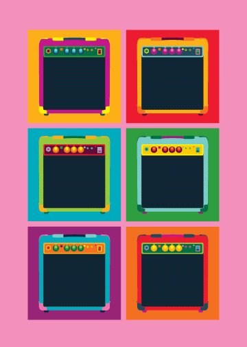 Pop Art: Amps - Greeting Card