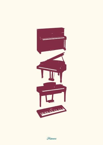 Vintage: Pianos - Greeting Card