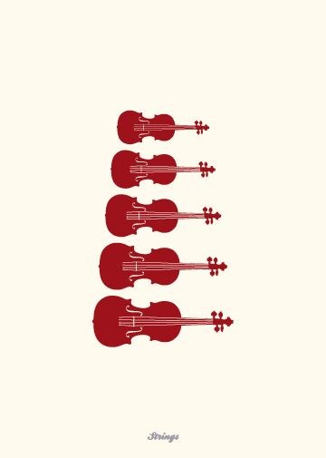 Vintage: String Instruments - Greeting Card