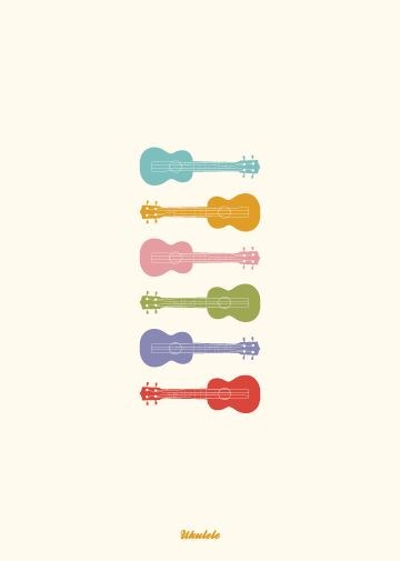 Vintage: Ukeleles - Greeting Card