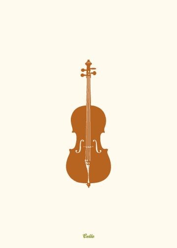 Vintage: Cello - Greeting Card