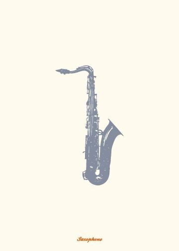 Vintage: Saxophone - Greeting Card