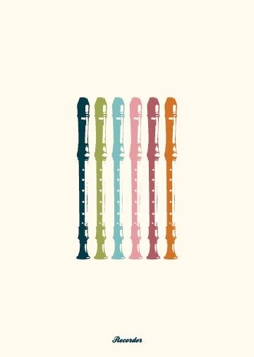 Vintage: Recorder - Greeting Card