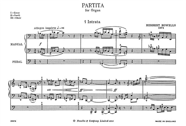 Herbert Howells: Partita for Organ