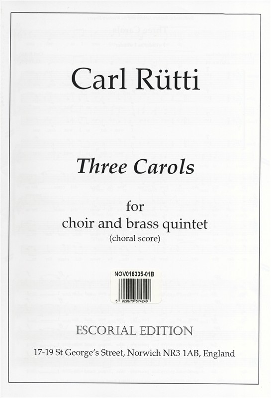 Carl Rütti: Three Carols (Choral Score)