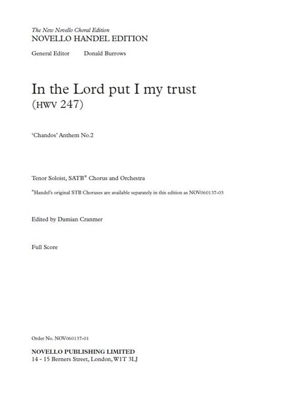 Handel Lord Put Trust (Cranmer) Fs