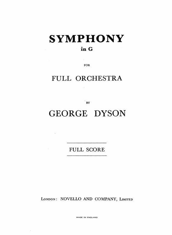 George Dyson: Symphony In G (Study Score)