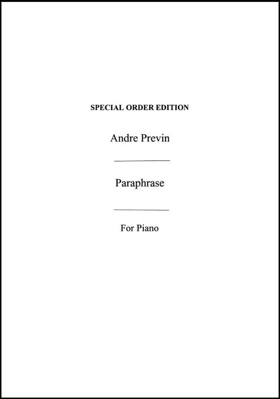 Previn: Paraphrase for Piano