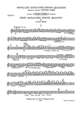 David Stone: Miniature Quartet No.1 Parts