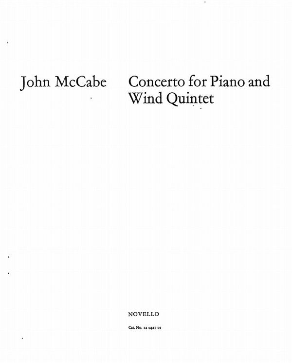 John McCabe: Concerto For Piano And Wind Quintet (Score and Parts)