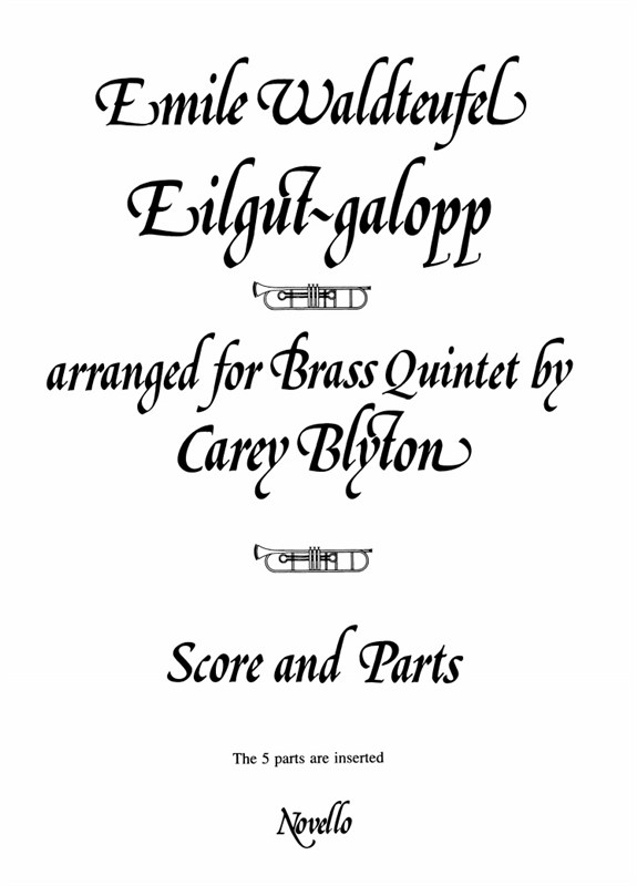 Waldteufel: Eilgut-galopp for Brass Quintet (Score and Parts)