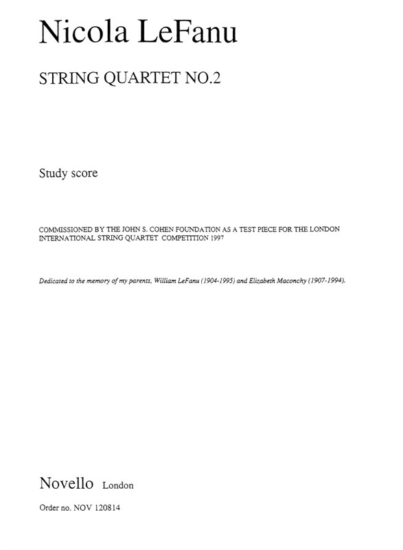 Nicola LeFanu String Quartet No.2 Sc