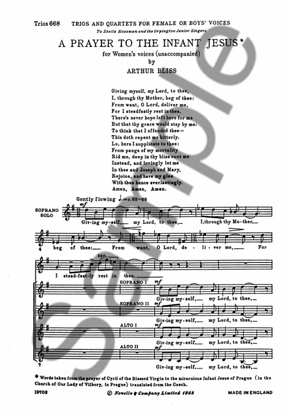 Bliss: Prayer To The Infant Jesus