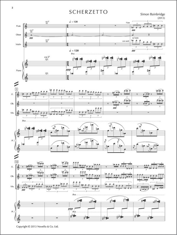 Simon Bainbridge: Scherzetto - Score And Parts