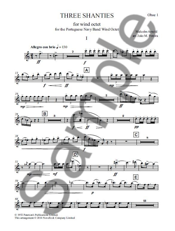 Malcolm Arnold: Three Shanties (Parts)