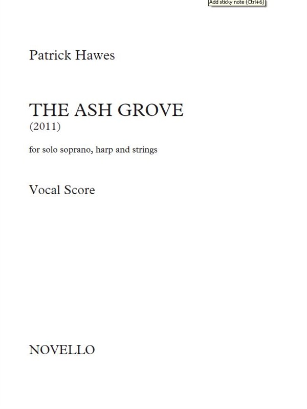 Patrick Hawes: The Ash Grove (For Solo Soprano And Piano)
