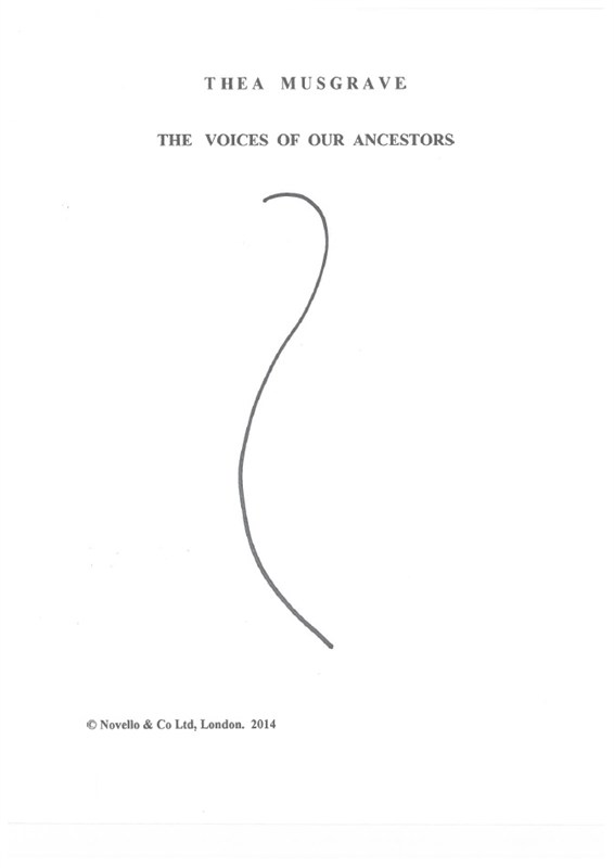 Thea Musgrave: The Voices Of Our Ancestors (Score/Parts)