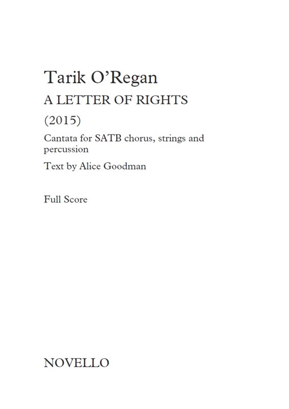 Tarik O'Regan: A Letter Of Rights (Full Score)