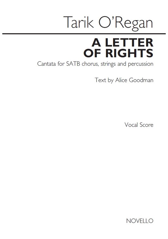 Tarik O'Regan: A Letter Of Rights (Vocal Score)