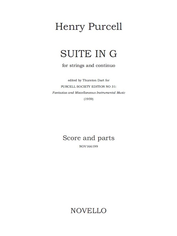 Henry Purcell: Suite In G (Score/Parts)