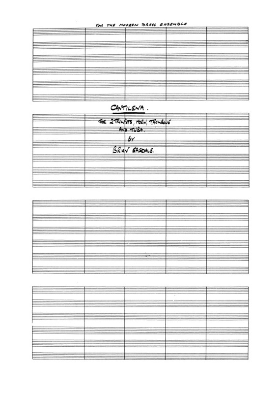 Brian Easdale: Cantilena (Score/Parts)