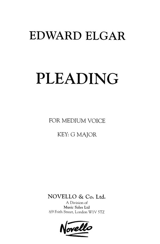 Elgar: Pleading for Medium Voice with Piano