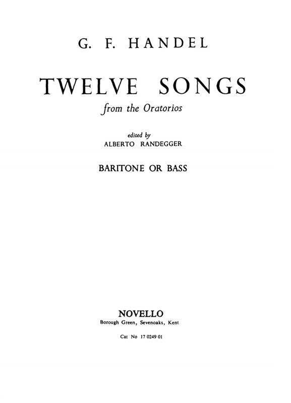 Handel, Gf 12 Songs Bass/Piano