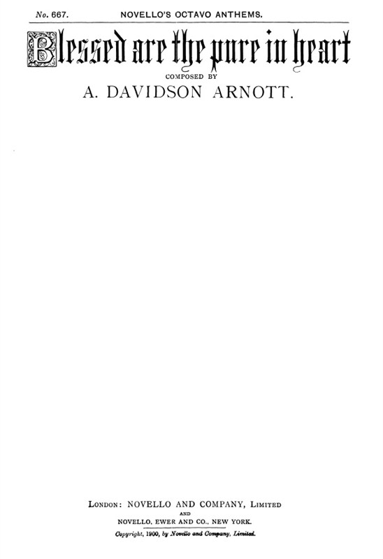 Archibald Davidson Arnott: Blessed Are The Pure In Heart