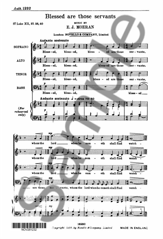 E.J. Moeran: Blessed Are Those Servants (SATB)
