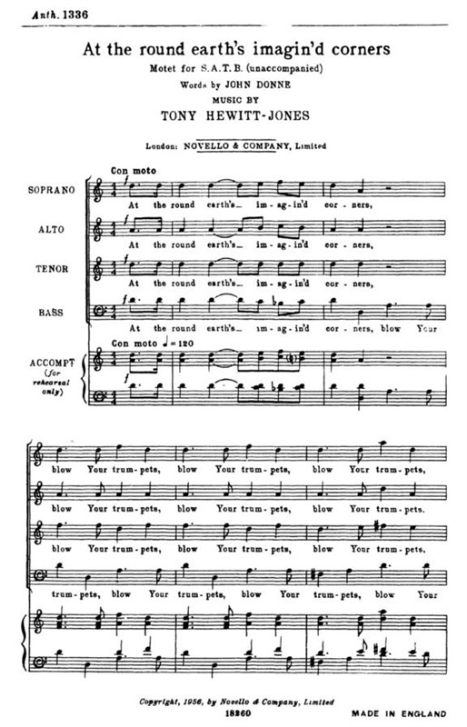 Hewitt Jones At The Round Earths Imagin'd Corners Satb