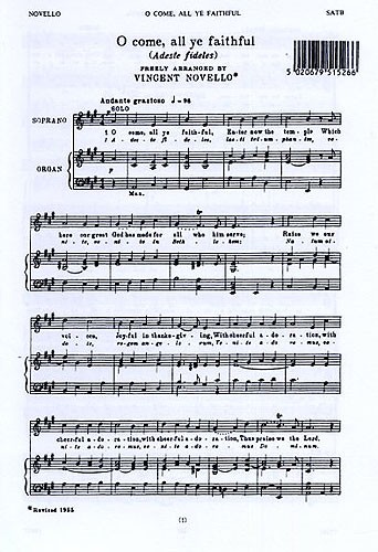 Vincent Novello: O Come, All Ye Faithful (Adeste Fideles)