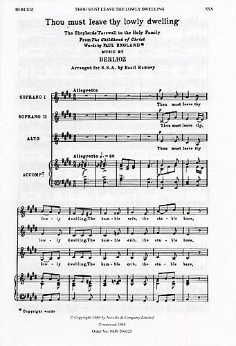Hector Berlioz: Thou Must Leave Thy Lowly Dwelling (SSA)
