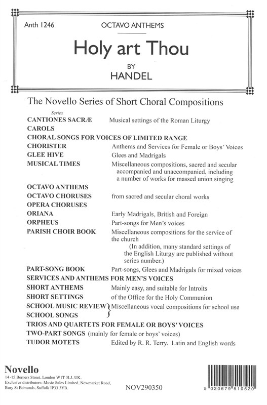 Handel: Holy Art Thou