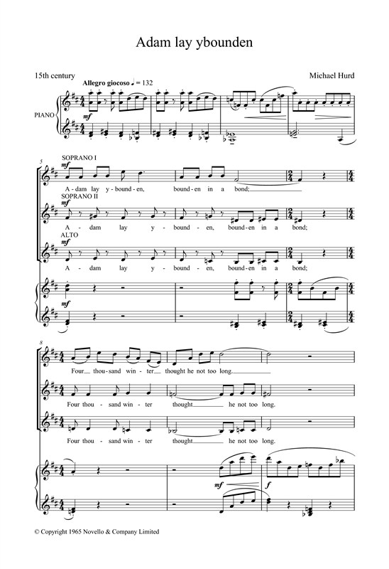 Michael Hurd: Adam Lay Ybounden
