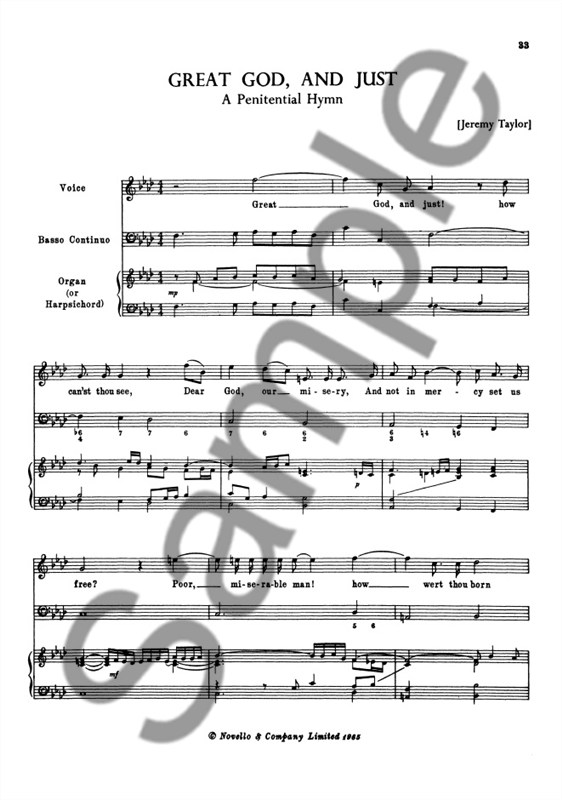 Henry Purcell: Great God, And Just