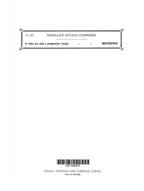 Ludwig van Beethoven: A Calm Sea And Prosperous Voyage Op.112 (Vocal Score)