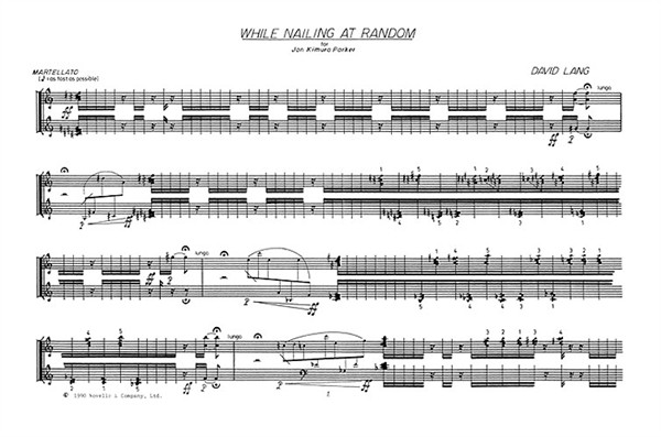 David Lang: While Nailing At Random for Piano