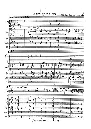 Bennett: Concerto For Stan Getz (Full Score)